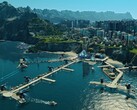 Un'immagine che mostra una città futuristica nell'Anno 2205.