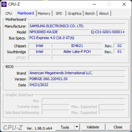 Scheda madre CPU-Z