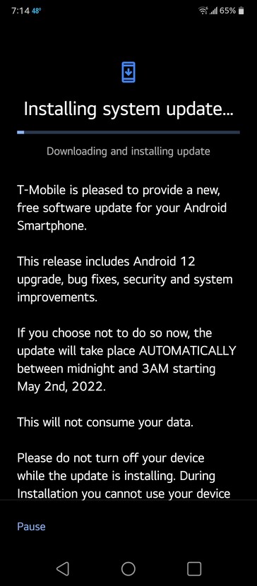 Secondo quanto riferito, l'LG V60 ThinQ inizia ad aggiornarsi a Android 12. (Fonte: Reddit)