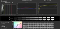 Deviazioni di colore con CalMan: Scala di grigi (calibrato)