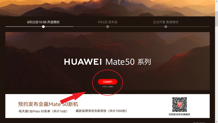 Il numero su cui potrebbe basarsi il presunto numero di 1.000.000 di prenotazioni del Mate 50 di Huawei. (Fonte: Vmall)