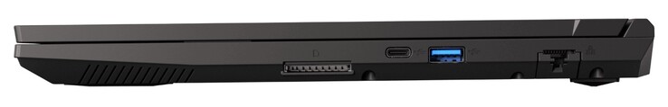 Lato destro: lettore di schede, USB-C 3.2 Gen2, USB-A 3.0, RJ45 LAN