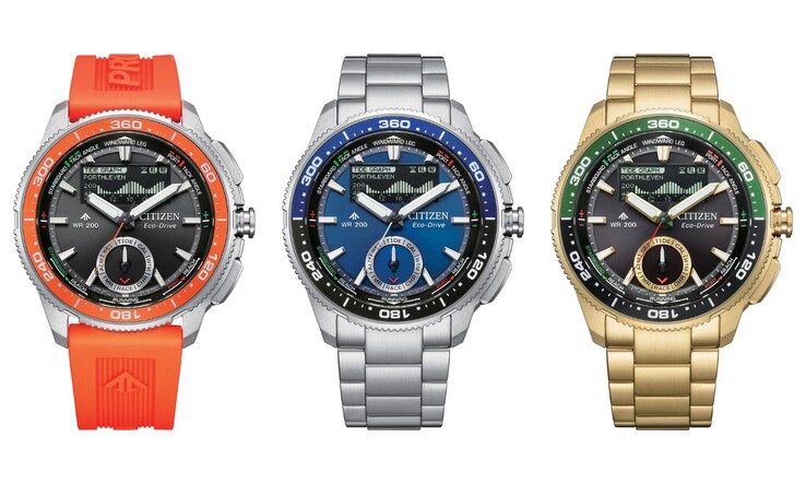 Da sinistra a destra: gli orologi Citizen Promaster WaveTracker JV3000-13E, JV3006-50L e JV3002-51E