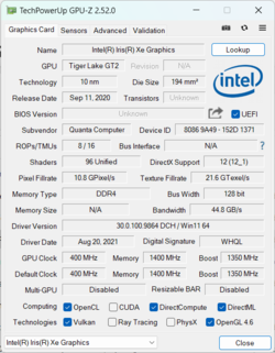 Grafica Intel Xe G7 (80 EU)