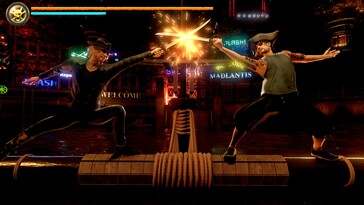 Nella foto: Uno screenshot del gameplay di Come un drago: Pirate Yakuza alle Hawaii.
