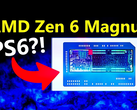 Uno screenshot video che mostra quella che potrebbe essere una APU Zen 6 (fonte immagine: Moore's Law Is Dead YouTube channel)