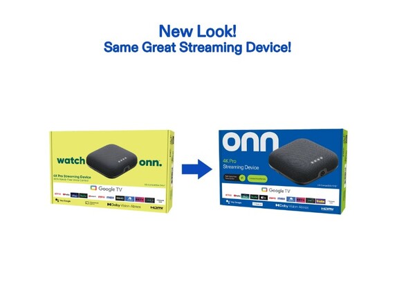 La scatola di vendita di Onn 4K Pro è ora simile a quella di Onn 4K Plus. (Fonte: Walmart)