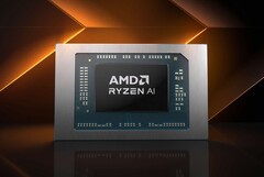Questa immagine mostra una versione modificata dell’immagine promozionale relativa ai chip Ryzen AI di AMD.