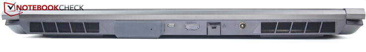 Posteriore: porta di raffreddamento a liquido, USB-C 4.0 con Thunderbolt 4, HDMI, LAN, alimentazione