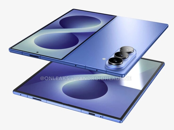 Rendering CAD non ufficiale del vociferato Galaxy Z Fold 8.