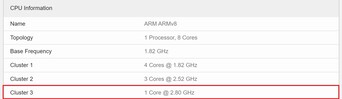 Attuale configurazione 4+3+1. (Fonte immagine: Geekbench)