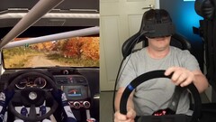 Un&#039;immagine dello YouTuber che prova la testa in una simulazione di corsa (Fonte immagine: CNCDan; screenshot ritagliato)