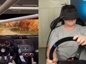 Un'immagine dello YouTuber che prova la testa in una simulazione di corsa (Fonte immagine: CNCDan; screenshot ritagliato)