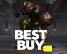 Samus di Metroid Prime 4: Beyond mostrata con il logo Best Buy (Fonte: Nintendo of America, Best Buy con modifiche)