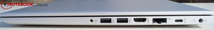 A destra: jack da 3.5 mm, 2 x USB 3.1 Gen 1 Type-A, HDMI, LAN, USB Gen 1 Type-C, connettore alimentazione