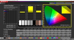 CalMAN ColorChecker (profilo: Nativo, spazio colore di destinazione: P3)