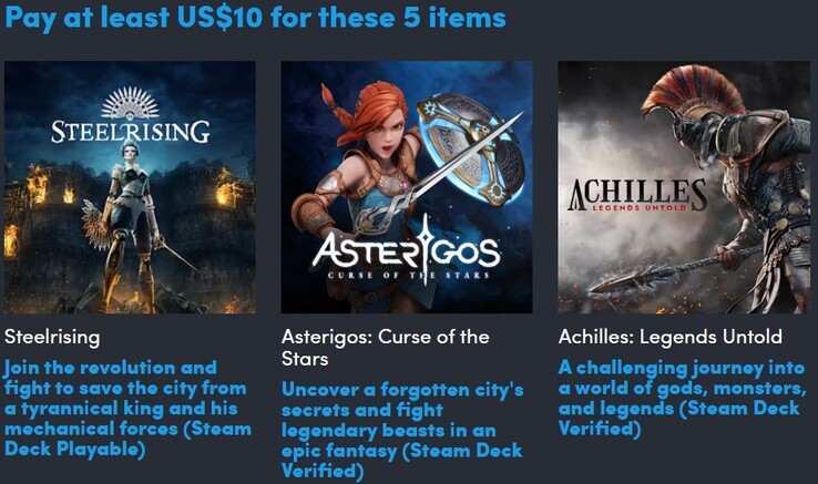 Un'immagine decorativa. Con un pagamento di 10 dollari si ottengono 5 articoli (Fonte: Humble Bundle)