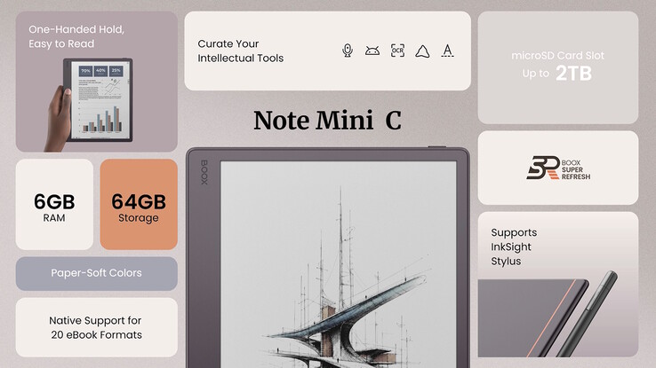 Il Boox Note Mini C funziona con Android 16 ed è pienamente compatibile con le app del Google Play Store.