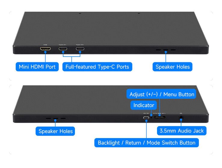 Luckfox monitor touch portatile 4K da 16 pollici: Interfacce