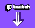 Il logo di Twitch con la freccia verso il basso sotto di esso (Fonte: Twitch con modifiche)