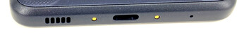 Lato inferiore: altoparlante, pins di connessione, porta USB Type-C, microfono