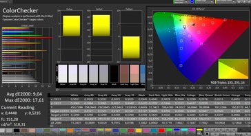 CalMAN: Colori misti - Ampio profilo di gamma cromatica, spazio colore target sRGB