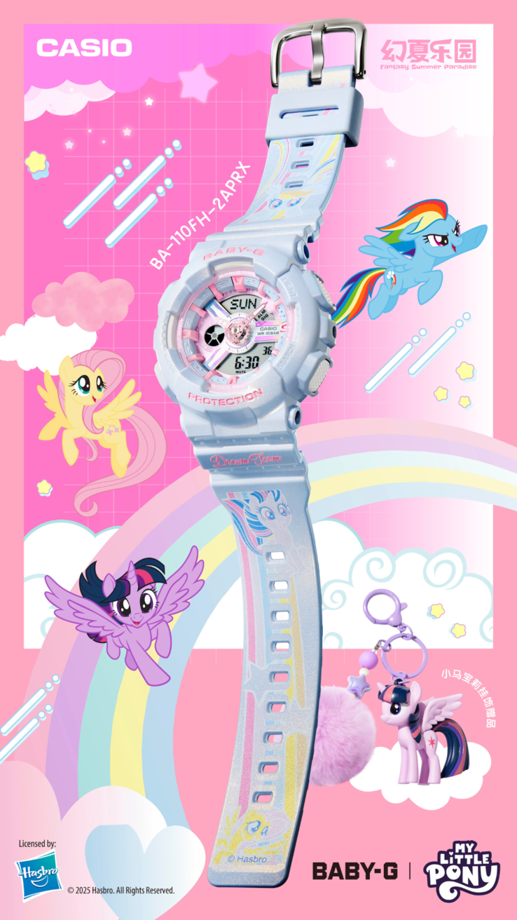 L'orologio Casio G-Shock Baby-G x My Little Pony BA-110FH-2APRX. (Fonte: Casio)