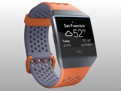 Il Fitbit Ionic nei colori blu corallo e arancione fuoco (Fonte: Fitbit)