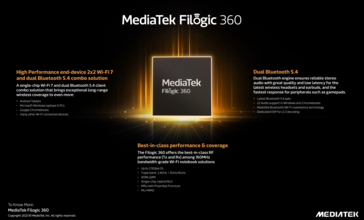 Caratteristiche principali di MediaTek Filogic 360 (immagine via MediaTek)