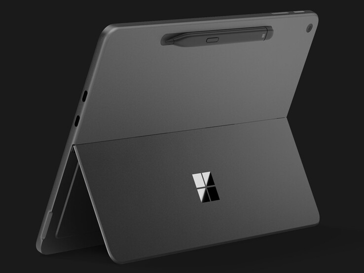 La Surface Slim Pen (2ª edizione) si aggancia magneticamente al retro del Surface Pro 12 (2ª ed.) per la ricarica.