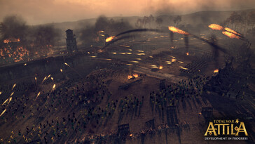 Un'immagine che raffigura una battaglia e numerosi soldati in Total War: Attila.