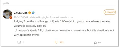 Xperia 1 IV in prevendita. (Fonte immagine: Weibo - traduzione automatica)