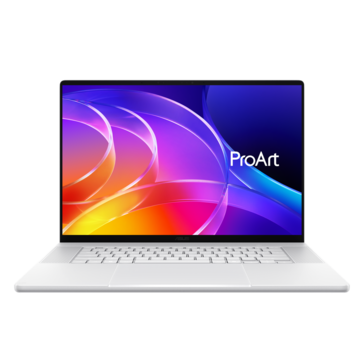Asus ProArt P16 in bianco, vista frontale