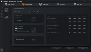 Impostazioni di overclock della GPU