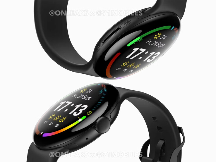 Un rendering derivato da CAD dell'aspetto del Pixel Watch 4. (Fonte: 91mobiles &amp; OnLeaks)