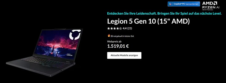 Lenovo Legion 5 15 parte da 1.519 euro - include un OLED, Wi-Fi 7, USB 4 e una wecam da 5 MP