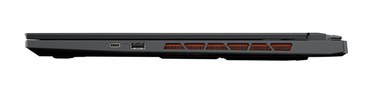 Lato destro: Thunderbolt 4 (Tipo-C, Power Delivery), USB 3.2 Gen2 (Tipo-A) (Fonte: Aorus)
