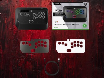Il contenuto della scatola del controller arcade senza leva HyperX Clutch Tachi è mostrato (Fonte: HyperX PR)