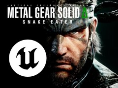Il banner del remake di Metal Gear Solid 3 con il logo Unreal Engine (Fonte: PlayStation Store, Epic Games con modifiche)