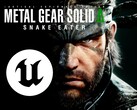 Il banner del remake di Metal Gear Solid 3 con il logo Unreal Engine (Fonte: PlayStation Store, Epic Games con modifiche)