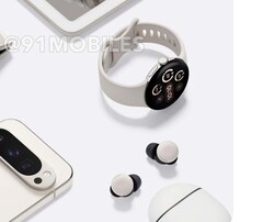 La serie Pixel Watch 3 dovrebbe essere disponibile nei formati 41 mm e 45 mm. (Fonte: Google via 91mobiles & @OnLeaks)