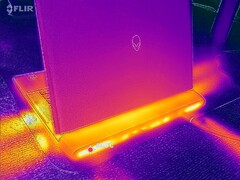 Mappa della temperatura dell'Area-51 di Alienware 16 quando si sfrega Cyberpunk 2077 in modalità Overdrive