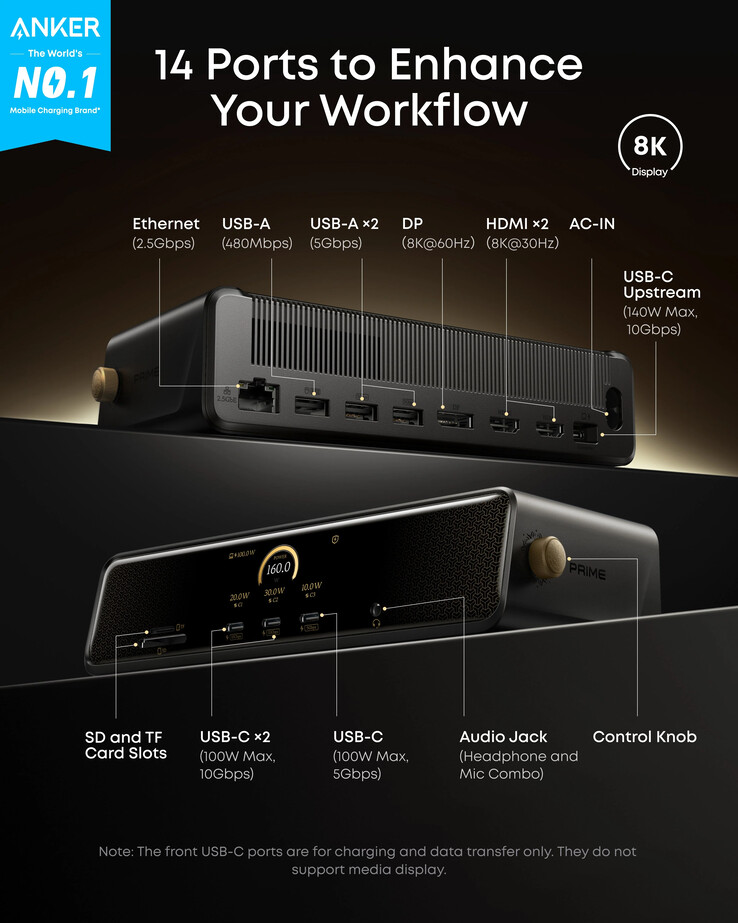 Anker x Black Myth: Wukong Edition Prime Docking Station (14-in-1, Triplo Display, DisplayLink). (Fonte immagine: Anker)