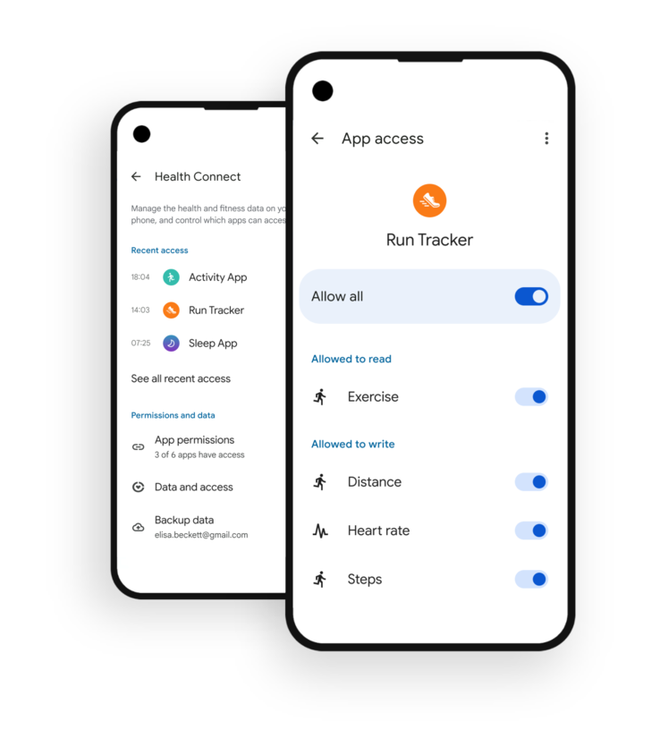 Gli utenti potranno gestire l'integrazione con Garmin tramite il cruscotto mobile Health Connect. (Fonte immagine: Google)
