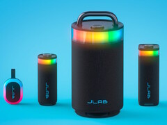 Gli altoparlanti Bluetooth della serie Party di JLab sono dotati di effetti luminosi RGB, resistenza agli schizzi e suono personalizzabile. (Fonte: JLab)