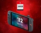 Nintendo Switch 2 mostrato con scheda Game-Key da 16 GB (Fonte: Nintendo of America con modifiche)