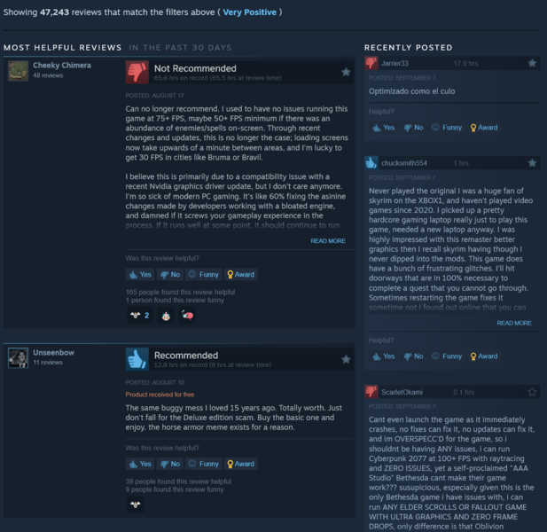 Oblivion Remastered ha ricevuto recenti recensioni negative su Steam (Fonte: screenshot, Steam)