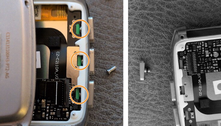 Pebble ha tralasciato una clip, per cui uno dei pulsanti può facilmente fuoriuscire dalla custodia.