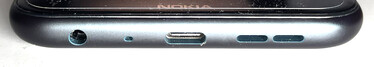 In basso: 3.Porta da 5 mm, microfono, porta USB-C, altoparlante