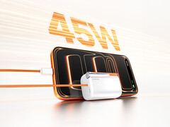 Il Flow 3 può alimentare tre dispositivi contemporaneamente. Nella foto: un'immagine promozionale che mostra la ricarica rapida da 45W del power bank. (Fonte: Sharge)